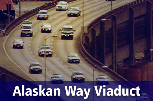 Vehicles on the Alaskan Way Viaduct
