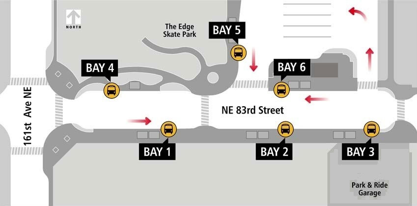 Redmond Transit Center Boarding Locations