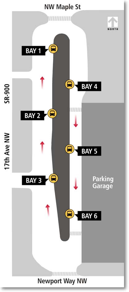 Issaquah Transit Center boarding locations