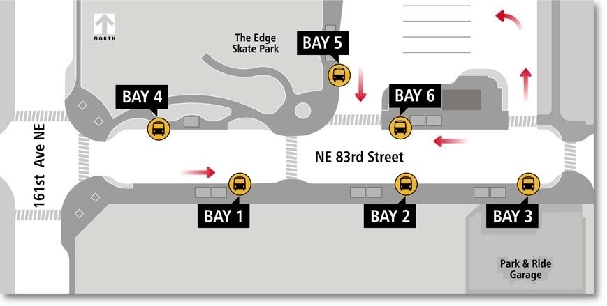 Redmond Transit Center boarding locations