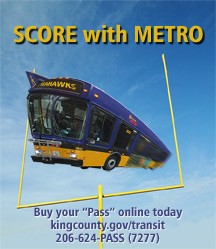Score with Metro bus sign