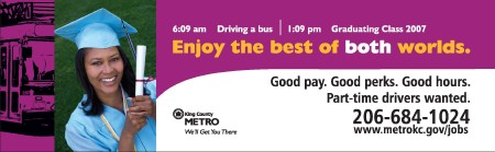 Operator Recruitment bus sign