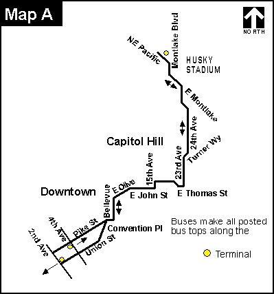 downtown to husky stadium